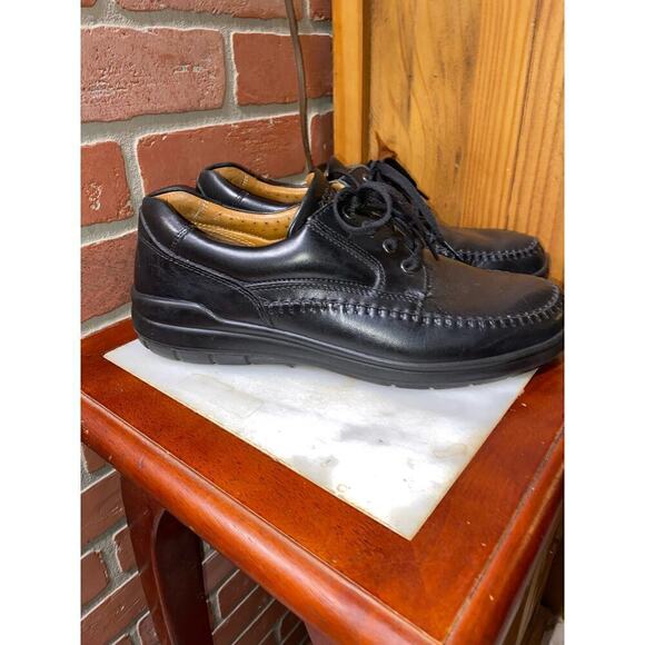 Men's ECCO Fusion Lace Comfort Leather Shoes Black  Size 10M - Picture 4 of 9